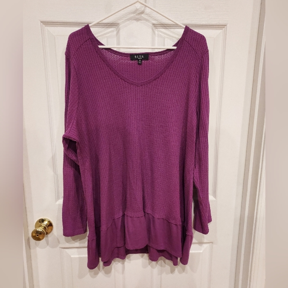 Bleu Women waffle material flowing base Purple 1X